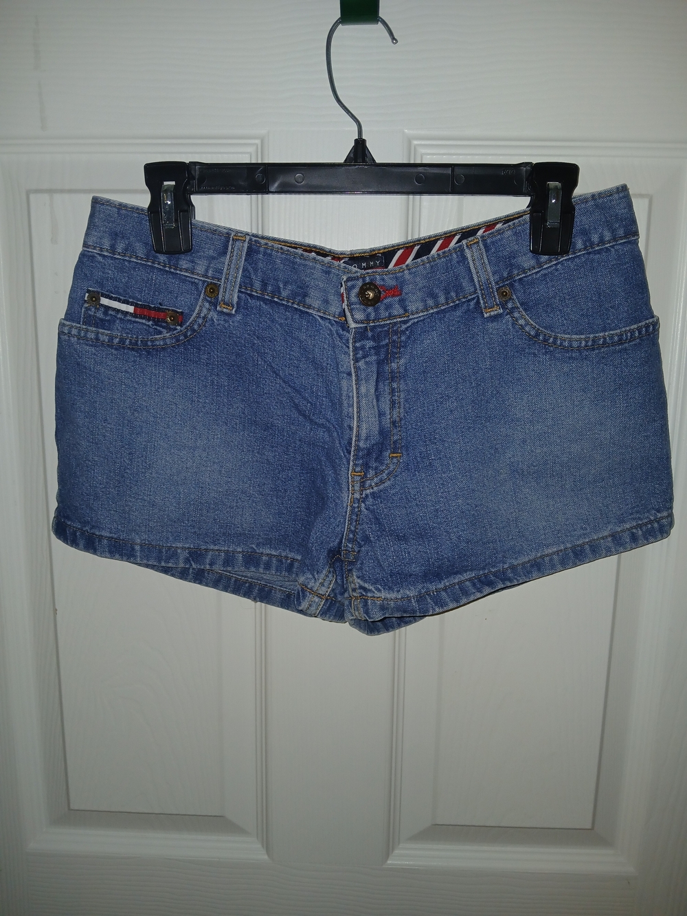 Vintage Tommy Hilfiger 90's Blue Jean Shorts Mid Rise Junior Sz 7 Denim